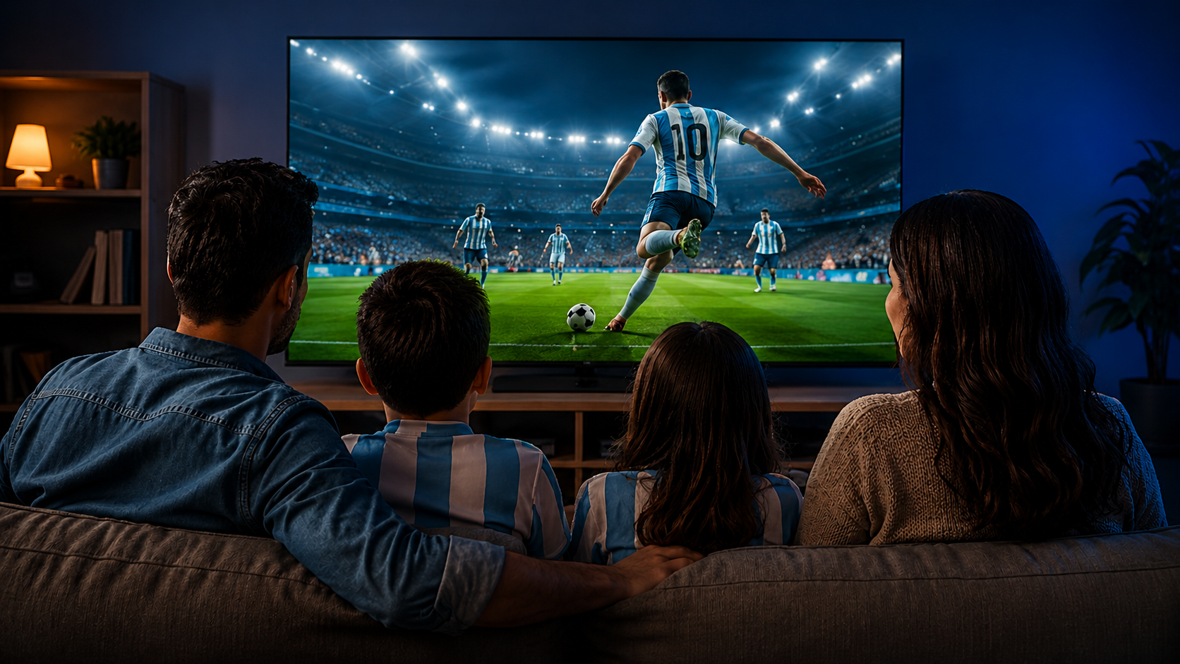 Familia disfrutando un partido con Acerca MAX